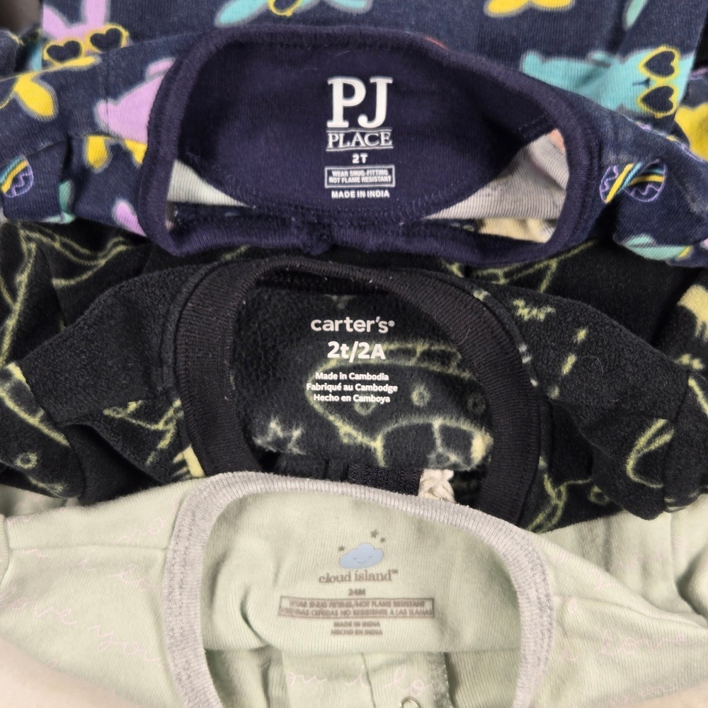 PJ Place Carters Cloud Island Sleepers Toddler 2T/24M Multi Footed Pajamas Lot 3 - Picture 13 of 13